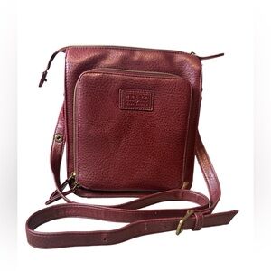 Relic Burgundy Pebbled Leather Crossbody